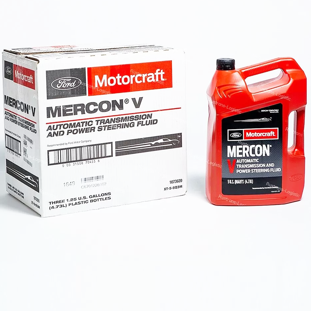 Трансмиссионное масло Ford Motorcraft ATF Mercon V, для АКПП / ГУР (красный), (США), (4,73л)
