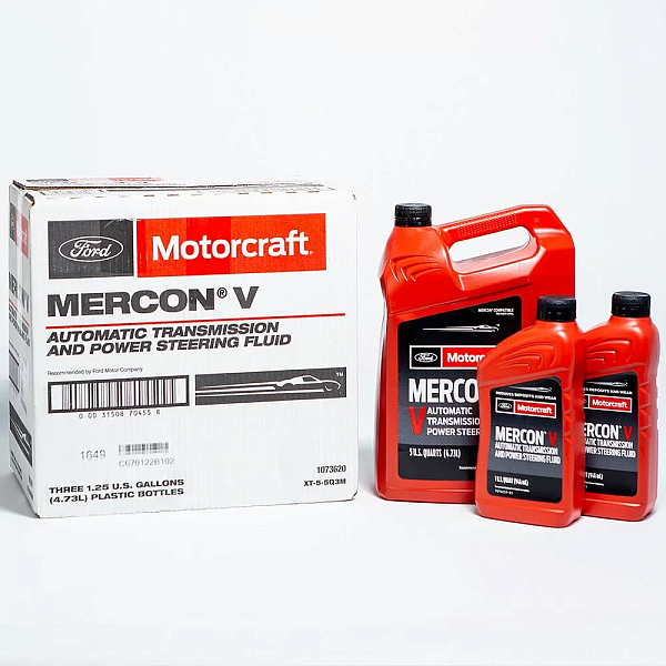 Трансмиссионное масло Ford Motorcraft ATF Mercon V, для АКПП / ГУР (красный), (США), (4,73л)