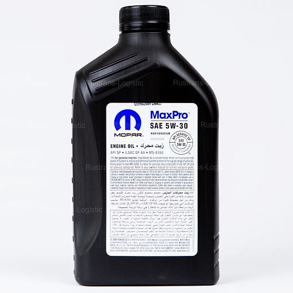 Моторное масло Mopar MaxPro SP 5W-30 / ILSAC GF-6A, MS-6395, бензин, (Оман), (1л)