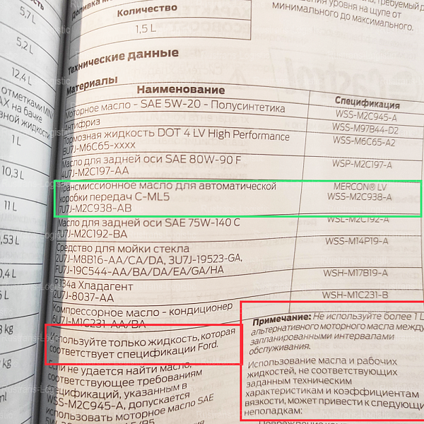 Трансмиссионное масло Ford Motorcraft ATF Mercon LV, для АКПП / ГУР (красный), (США), (4,73л)