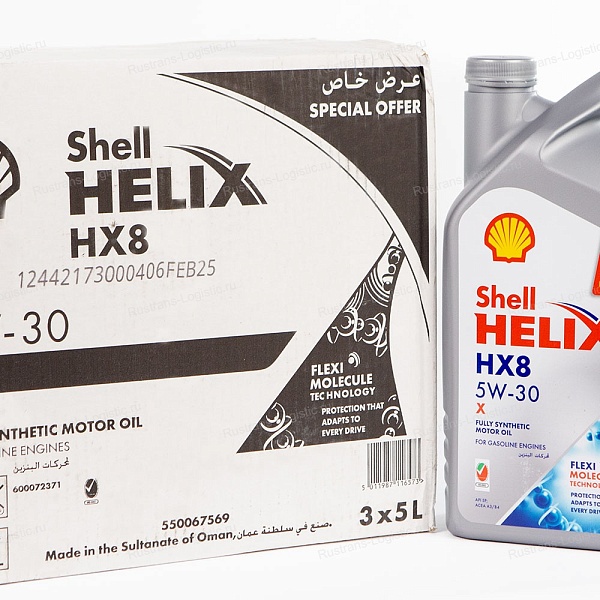 Моторное масло Shell Helix HX8 X SP 5W-30 (A3/B4), MB 229.5, (Оман), (5л)