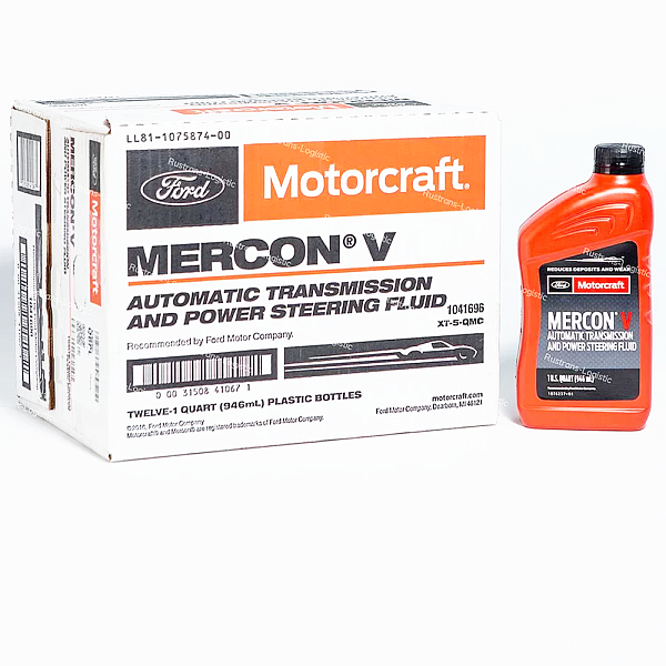 Трансмиссионное масло Ford Motorcraft ATF Mercon V, для АКПП / ГУР (красный), (США), (0,946л)